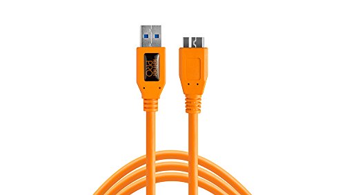 Tether Tools TetherPro USB 3.0 to Micro-B Cable | for Fast Transfer and Connection Between Camera and Computer | High Visibility Orange | 15 Feet (4.6 m) - color: Orange
