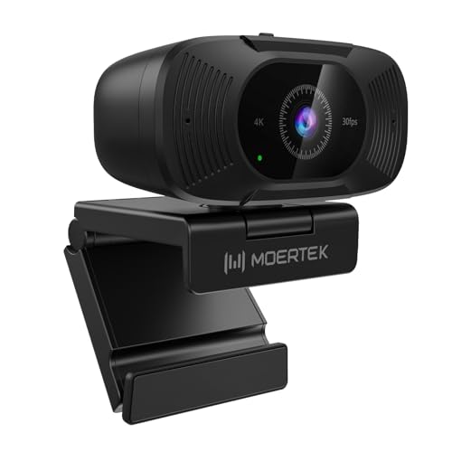 4K Webcam with Microphone, 1080P 60fps Webcam for PC, 8MP UHD 92° Wide Angle Len, Automatic Light Correction, USB Camera with Privacy Cover, External Computer Camera for Business Meeting/Video Call - style: 4K Webcam with Noise-reducing Mic
