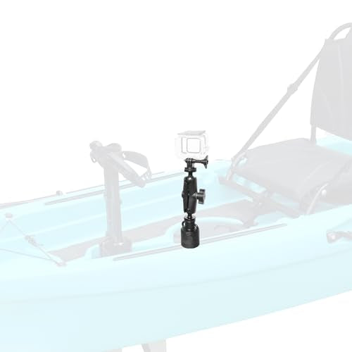 New Upgrade 360 Degree Kayak Action Camera Mount Universal Adjustable,Compatible with Hero 12 11 10 9 8 7,Ball Head Camera Mount,Kayak Rail Track Camera Holder