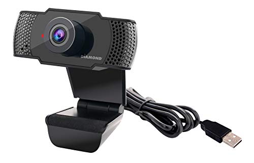 Diamond Multimedia Webcam with Microphone, USB Full HD 1080P Webcam for Desktop & Laptop, Live Streaming HD Video & Audio,Wide View Angle. Plug&Play., Black