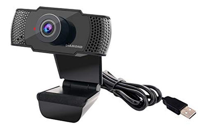 Diamond Multimedia Webcam with Microphone, USB Full HD 1080P Webcam for Desktop & Laptop, Live Streaming HD Video & Audio,Wide View Angle. Plug&Play., Black