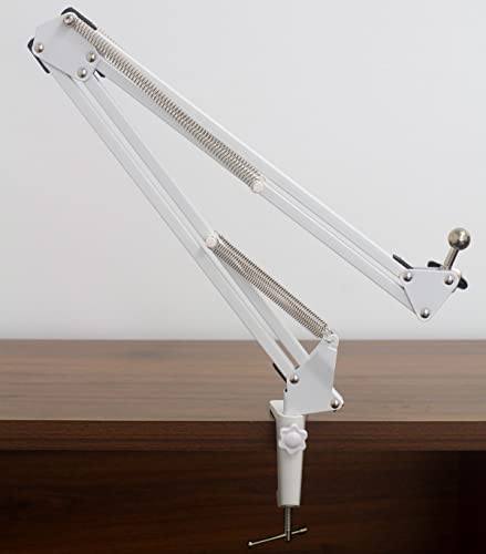 Desk lamp Clamp: 2PACK 1/2 Enlarge Hole Replacement C Clamp for Desk Light,Magnifying Glass with Light,Table Mic Stand,Mic Arm Desk Mount,Swing Arm Phone Holder,for Home Office Work Task (WHITE) - color: White