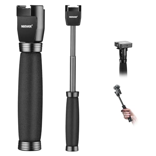 NEEWER 12"/30cm Telescoping Interview Mic Handle for Wireless Go, Lavalier Video Microphone Handheld Adapter with Cold Shoes Compatible with RODE Wireless Go II DJI Mic NEEWER CM22, MS004 - style: MS004(30cm)