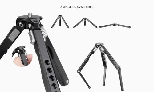 Leofoto MT-03 Tabletop Tripod, Aluminum Mini Tripod, 2 Leg Sections, Foldable Leg, Portable and Compact, 1/4" Mounting Stud and Accessories Thread (MT-03) - style: MT-03
