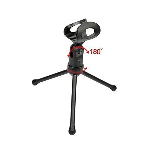 Yardwe Condenser Microphone Stand Laptop Computer Clip Microphone Holder for Skype MSN Studio Mic Plug