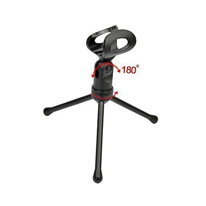 Yardwe Condenser Microphone Stand Laptop Computer Clip Microphone Holder for Skype MSN Studio Mic Plug
