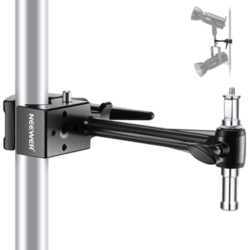 NEEWER Super Clamp with 6" Extension Arm, 5/8" Stud, 2.4" Jaw Grip Heavy Duty Crab Pole Clamp for Round Pipe Flat Surface,for Photography Studio Camera Lighting Mounting, Max Load 33lb/15kg - style: UA048