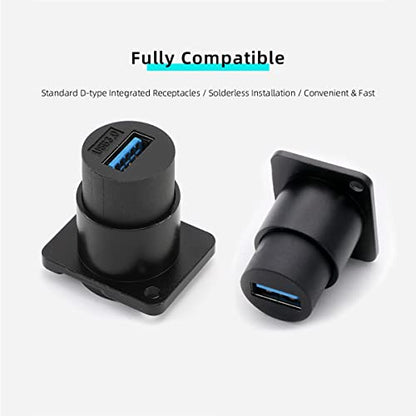 PENGLIN 10PCS USB Panel Mount Connector,USB 3.0 Pass Through Data Connector Female to Female,USB 3.0 Socket for Audio Video Data Transfer/Charging - size: 10PCS(USB3.0)