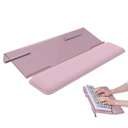 Laborio Computer Keyboard Wrist Rest Stand for Desktop, Keyboard Holder for Easy Typing with Wrist Pad for Office Desk, Home, School (Rose Pink) - color: Rose Pink