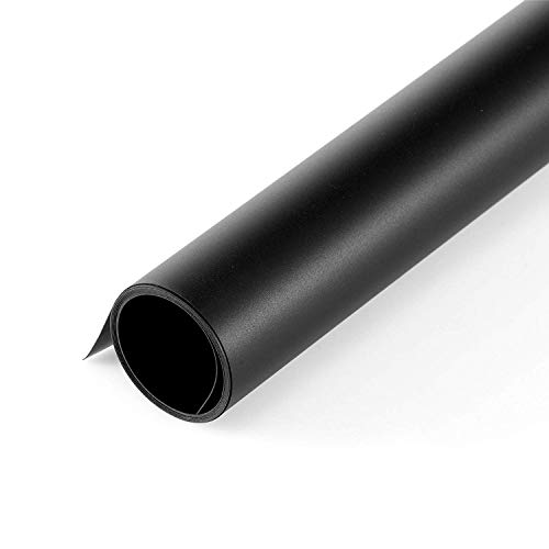 Meking Black PVC Photography Backdrop Matte & Reflective PVC Background 24x51inches (60x130cm) Dual Side Vinyl Photo Backdrop for Product Video Photography Studio - color: Black