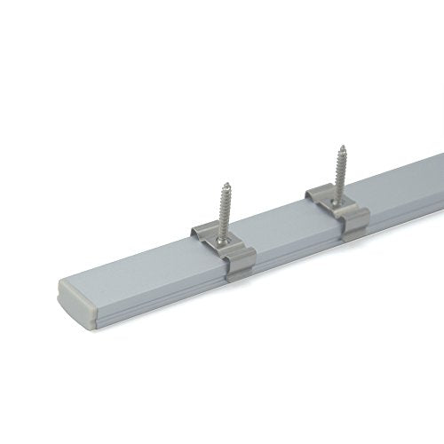 hunhun 10-Pack 6.6ft/ 2Meter U Shape LED Aluminum Channel System with Milky Cover, End Caps and Mounting Clips, Aluminum Profile for LED Strip Light Installations, Very Easy Installation