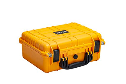 MEIJIA Portable All Weather Waterproof Camera Case With Foam,Fit Use of Drones,Camera,Equipments,Pistols,15.98x12.99x6.85inches - color: Yellow