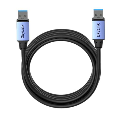 OkyLink USB 3.0/3.2 Gen 1 Data Cable A to A, Male to Male 5Gbps, 10ft | 3M, Aluminum Housing, for Label Printer and Office Equipment - color: USB3.0(5Gbps), size: 10ft (3m)