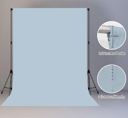 Dusty Blue Photo Backdrop for Photoshoot 5x7ft, Zoom Meeting Photography Backdrop Studio Shooting Props - color: Blue Aura, size: 5x7ft