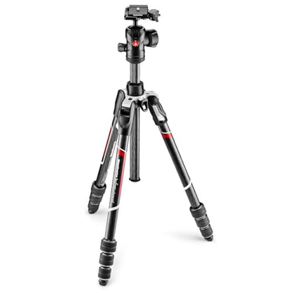 Manfrotto Befree Advanced Twist Camera Tripod Kit, Travel Tripod Kit with Fluid Head and Twist Closure, Portable and Compact, Carbon Camera Tripod for DSLR, Reflex, Mirrorless, Camera Accessories - style: Twist Lock - Carbon Black