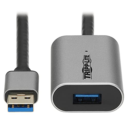 Tripp Lite USB-A Active Extension Repeater Cable 3.2 Gen 1 Aluminum M/F 10M (U330-10M-AL)