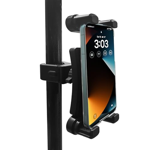 Universal Clamp-On Tablet & Phone Mount Holder for Surveying Pole Tripod