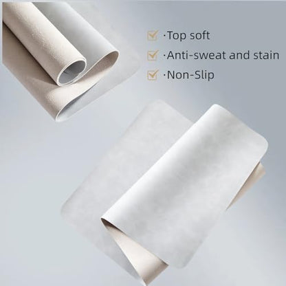 Large Makeup Mat for Vanity, Waterproof PU Leather Vanity Table Protector with Phone Stand & Ergonomic Mouse Wrist Rest, Non-Slip Dresser Top Protector for Makeup Table, Beauty Station (31.5"*15.7") - size: 31.5"*15.7"