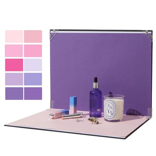 BEIYANG Photo Backdrop Board with 10PCS Background Paper, 16x11.5 Inch Pink & Purple Photo Background for Table Top Food, Product,Jewelry, Background Table Top Kit - Flat Lay Props