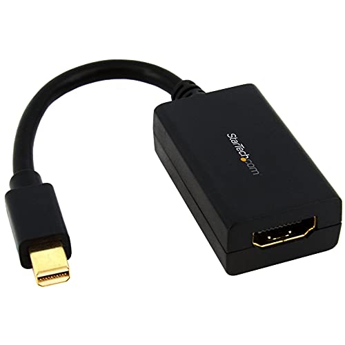 StarTech.com Mini DisplayPort To HDMI Adapter - 1080p - Mini DP To HDMI Monitor/Display/TV - Passive mDP 1.2 to HDMI Adapter Dongle Video Converter - Upgraded Version Is MDP2HDEC (MDP2HDMI),Black | mDP to HDMI Monitor/Display/TV Converter, 60Hz, 7.1ch Aud