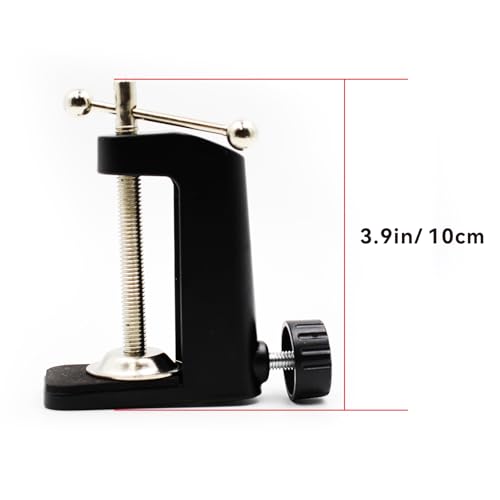 Universal C-Clamp Lamp Holder Desk Mount Clamp Base for Swing Arm Lights, DIY Lighting, Monitors, Workbenches - color: Black
