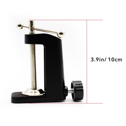 Universal C-Clamp Lamp Holder Desk Mount Clamp Base for Swing Arm Lights, DIY Lighting, Monitors, Workbenches - color: Black