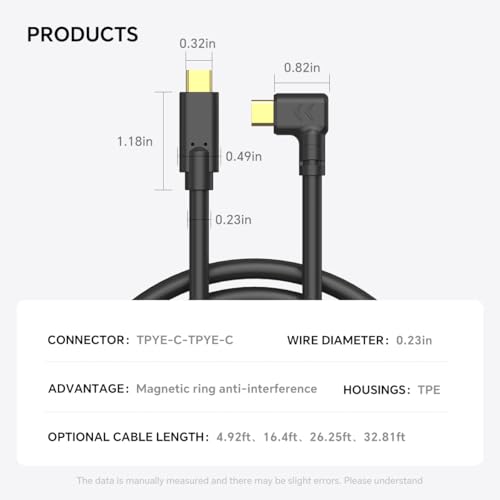 USB-C to USB-C Camera Connection Cable – for Fast Data Transfer and Live Preview for Canon R5/R8/R6 Sony A9 III/A1 II/A1/A9 II Nikon ZF/Z8/Z9 etc (32ft)