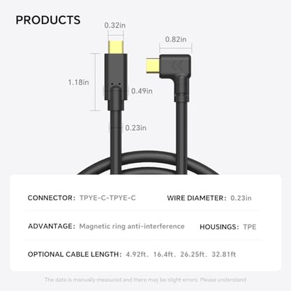 USB-C to USB-C Camera Connection Cable – for Fast Data Transfer and Live Preview for Canon R5/R8/R6 Sony A9 III/A1 II/A1/A9 II Nikon ZF/Z8/Z9 etc (32ft)