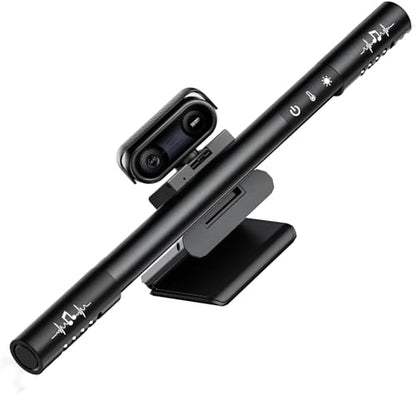 Raikon 4K Webcam with Ring Light & Microphone, 4K Ultra HD Streaming Camera, Built-in Dual Noise-Canceling Mics, Auto Light Correction, for Zoom/Skype/Teams/YouTube/Twitch, Plug & Play, for PC