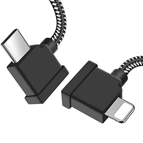 1FT USB C to iOS Remote Controller Cable for DJI Mini 4 Pro, Mavic 3, Mini 2/3 Pro, Air 2S, Mavic Air 2, DJI RC-N1/RC 2 Remote, Drone to Phone 14/13 / Tablet Cable 90 Degree OTG Data Cord Accessories - size: 1FT(12in), style: USB C to IOS
