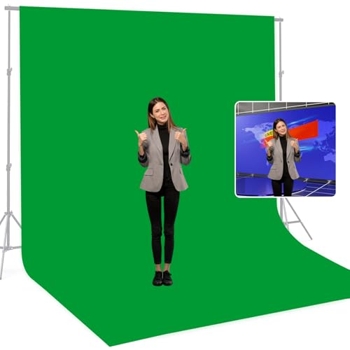 BEIYANG 10 X10 FT Green Backdrop Cloth for Photography, Large Green Screen Background for Photoshoot, Cloth Fabric Curtain Chromakey Video Photoshoot Studio YouTube Conference Streaming - color: Green, size: 10x10ft