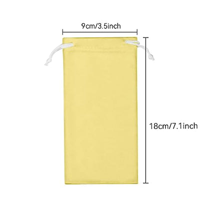 6pcs Eyeglasses Sunglasses Microfiber Pouch Bag, Cell Phone Storage Pouch 7.1" x 3.5" - color: Yellow