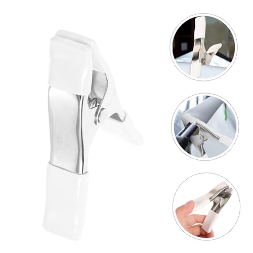 UKCOCO 4 Pack Heavy Duty Spring Clamps, 4 Inch Nickel-Plated A-Shape Metal Clips with PVC Protective Tips, White Tension Clamps for Woodworking, Backdrop Stand, Crafts and Wedding Dress Fitting