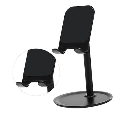 KALLORY Desktop Phone Bracket Height and Angle Durable and Slip Design for Use for Video Calls and Live Streaming - color: Black