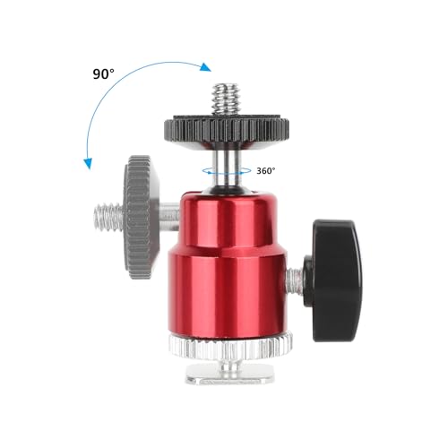 CAMVATE 1/4"-20 Mini Ball Head & Shoe Mount Adapter-3667