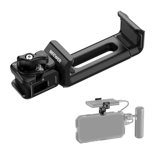 NEEWER Quick Release SSD Holder for Phone Cage, 2.2"-3"/55-75mm Adjustable SSD Mounting Bracket Clamp Accessories Compatible with iPhone 15 16 17 Pro Max Samsung T5 T7 T9 SanDisk, PA129 (Black) - style: PA129