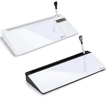 Desktop Whiteboard White&Black and White with Calculator, Desk Organizer Solution for Home Office School Art Beauty Supplies
