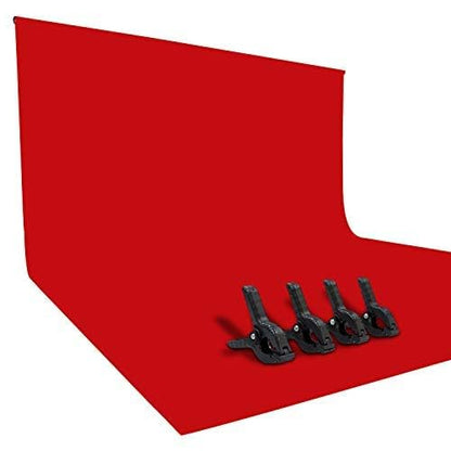 ISSUNTEX 9X15 ft Background Polester Backdrop, Photo Studio, Collapsible High Density Screen for Video Photography and Television-Red - color: Red