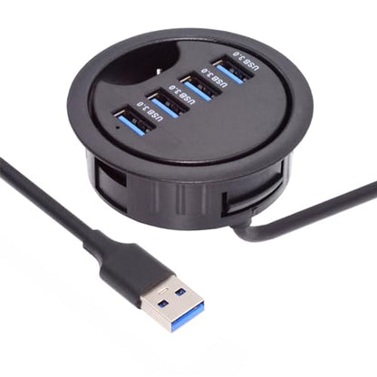 Cablecc 4 Ports USB 3.0 Hub USB Splitter 60mm Desk Grommet Dock Station Interface for Desktop PC Desk - style: 4USB3.0