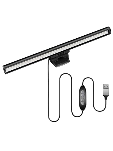 Laptop Monitor Light Bar, USB e-Reading LED Task Lamp, 3 Adjustable Color Temperature, 10 Dimming Brightness Levels, No Screen Glare, Space Saving, Eye Health Care, Portable for Travel - size: For Laptop