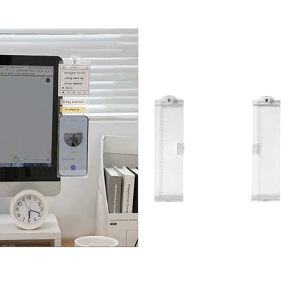 Computer Monitor Memo Message Board,2PCS Transparent Computer Side Panel,Note Holder for Computer Screen,Office Desk Accessories.