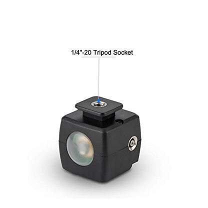 JJC Optical Flash Slave Trigger, Hot Shoe Sync Adapter with PC Socket,Optical Sensor & 1/4"-20 Threaded Socket Cold Shoe for All Flashes Speedlight with Standard ISO 518 Hot Shoe-1 Pack