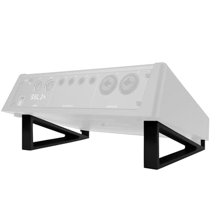 Musiin Audio Interface Stand compatible with SSL2+ MK2,ID14 MK2,ID4 MK2,Apollo X 4,and more.Minimal design with solid triangle frame saves space and keeps your setup stable and professional (black) - color: Black