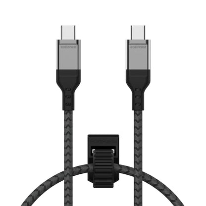 ROKFORM PowerTrip 100W USB-C Charging Cable, 0.5m (1.6 ft) | Braided Cable, Integrated Cable Tie, 5,000 Bend Tested, Reinforced Aluminum, Kevlar and TPU - size: 1.6ft