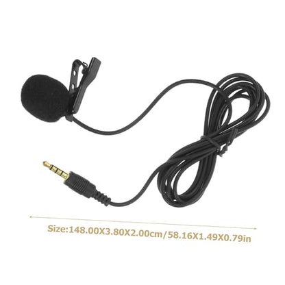 NUOBESTY Portable Clip Lapel Microphone Lightweight Mini Lavalier Mic for Clear Hands Recording Compatible with Smartphones Cameras Plug and Play Easy Operation