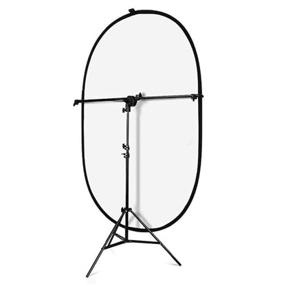 3.3x5ft/1x1.5m Chromakey Backdrop, 2-in-1 Black Screen and White Screen, Collapsible Reversible Pop Up Background for Photography Studio, Live Streaming, Video Shooting (Black/White) - color: Black/White, size: 3.3x5ft