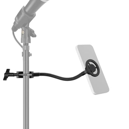 NEEWER BASICS Magnetic Phone Holder for Mic Stand with Flexible Tube, Magnet Adjustable Boom Pole Arm Mount Compatible with iPhone Android Samsung for Microphone Music Guitar Audio Recording, MS040