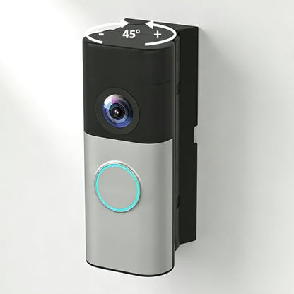 Adjustable Doorbell Angle Mount Compatible with R-ing Wired Doorbell Plus/Pro & Blink Video Doorbell, 0-45° Corner Mounting Bracket, Universal Left/Right Door Holder for Home & Apartment