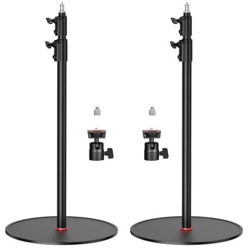 EMART Round Base Light Stand, 79" Heavy Duty Monopod for Camera, Lights, Webcam, Live Streaming, Vlogging, Payload 22LBS(2 Pack) - size: 2 Pack