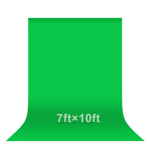 EMART Green Screen Photo Backdrop, 7x10 ft Photoshoot Backdrop Chroma Key Green Screen Polyester Cloth Fabric Curtain for Background Removal, Zoom Meeting, Photo Video Studio, Live Streaming - color: Green, size: 7 x 10 Ft